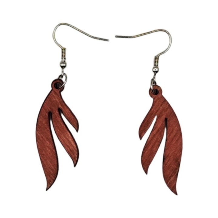 BO rouges feuilles flammèches 4cm