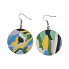 BO Rondes 4cm - Jaune, bleu, vert, gris, noir et blanc