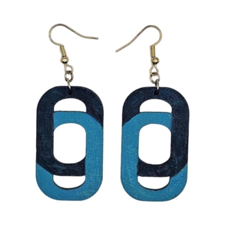 BO Fantaisie 4,3cm - Bleu clair et bleu foncé
