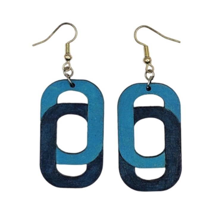 BO Fantaisie 4,3cm - Bleu clair et bleu foncé