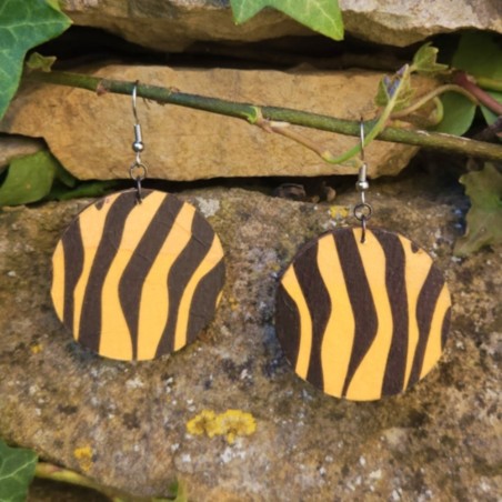 BO Rondes 4cm - Orange et noir (var. 3)