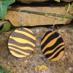 BO Rondes 4cm - Orange et noir (var. 3)