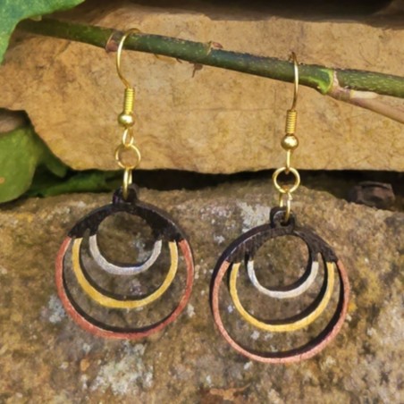 BO Rondes 2,2cm - Noir, argenté, doré et bronze
