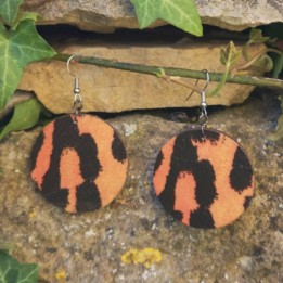 BO Rondes 4cm - Orange et noir (var. 2)