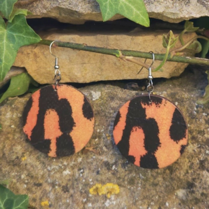 BO Rondes 4cm - Orange et noir (var. 2)