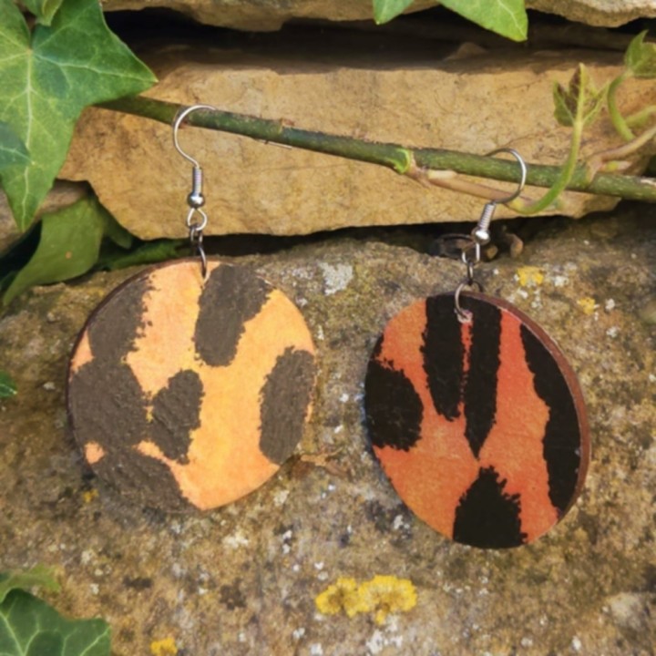 BO Rondes 4cm - Orange et noir (var. 2)