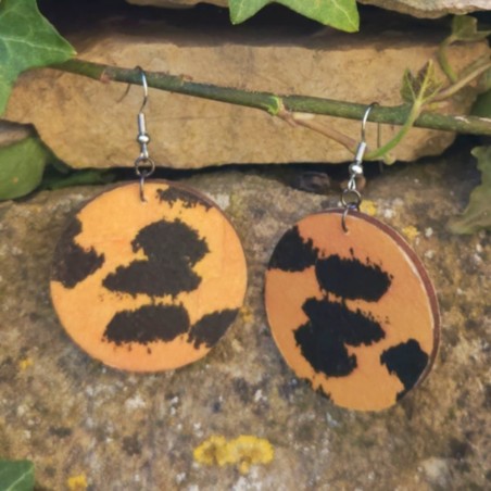 BO Rondes 4cm - Orange et noir (var. 1)