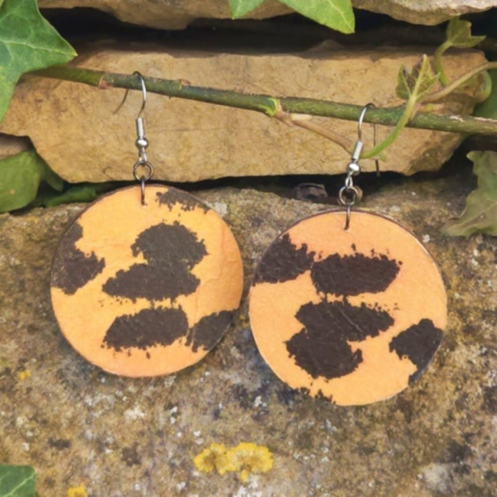 BO Rondes 4cm - Orange et noir (var. 1)