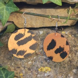 BO Rondes 4cm - Orange et noir (var. 1)