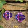 BO Fantaisie 3,5cm - Violet, bleu foncé, blanc et rose