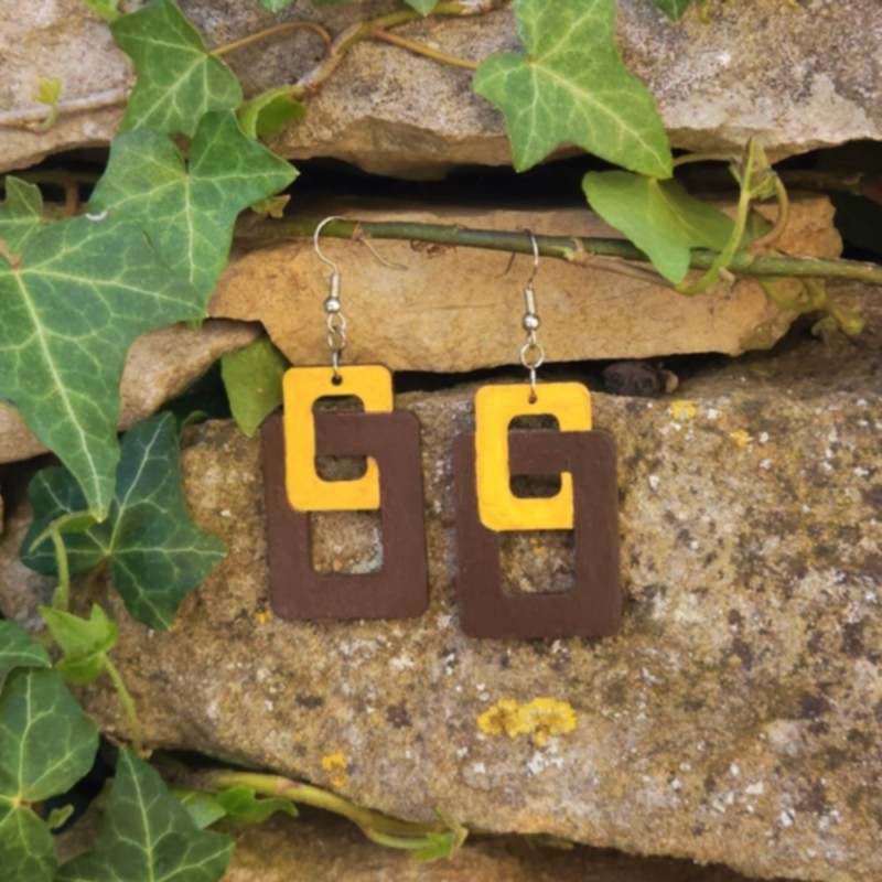 BO Fantaisie 4,3cm - Marron et jaune