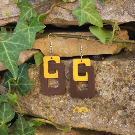 BO Fantaisie 4,3cm - Marron et jaune