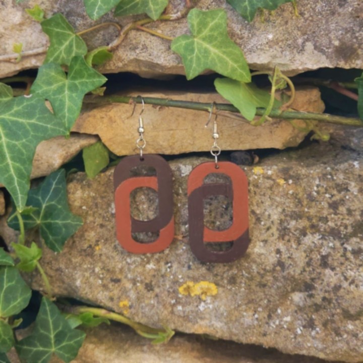 BO Fantaisie 4,3cm - Marron clair et marron foncé