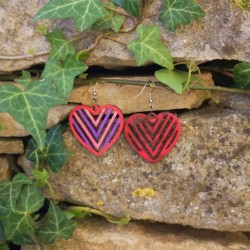 BO Rect. 4x3,7cm - Rose, violet et rouge