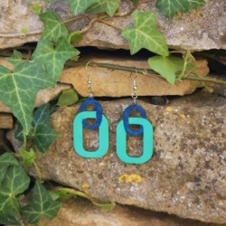 BO Fantaisie 4,4cm - Vert et bleu foncé