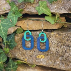 BO Fantaisie 4,4cm - Vert et bleu foncé