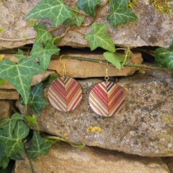 BO Rondes 4cm - Traits en épis multicolores