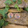 BO Rondes 4cm - Dessins de nature (animaux et fleurs en campagne)