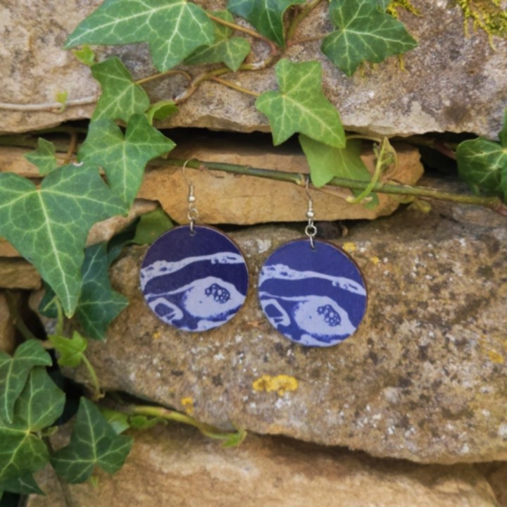 BO Rondes 4cm - Bleu et gris
