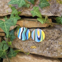 BO Rondes 4cm - Blanc, bleu, vert, jaune, gris et noir