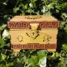 Coffret lions _ doré, bronze et bois