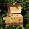 Coffret lions _ doré, bronze et bois
