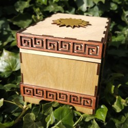 Coffret lions _ doré, bronze et bois