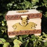 Coffret lions _ doré, bronze et bois