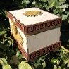 Coffret lions _ doré, bronze et bois