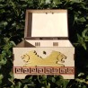Coffret lions _ doré, bronze et bois