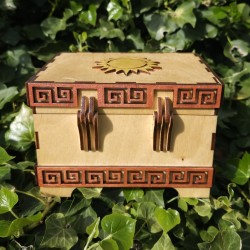 Coffret lions _ doré, bronze et bois