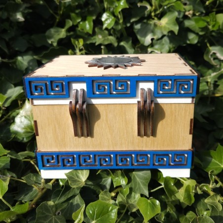 Coffret lions _ blanc, bleu et bois