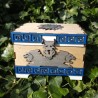 Coffret lions _ blanc, bleu et bois