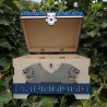 Coffret lions _ blanc, bleu et bois