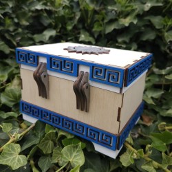 Coffret lions _ blanc, bleu et bois