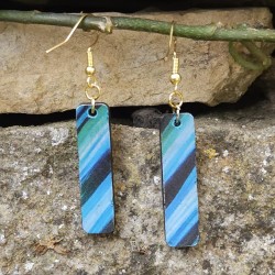 BO Rect. 3,5x0,9cm - Bleu, vert et noir