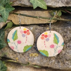 BO Rondes 5cm - Fleurs et de feuilles