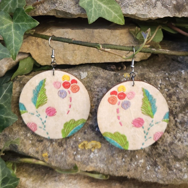 BO Rondes 5cm - Fleurs et de feuilles