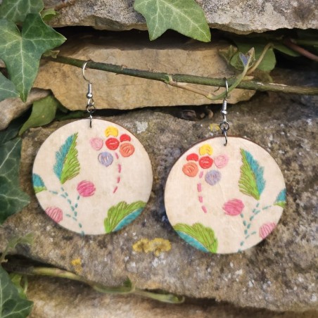 BO Rondes 5cm - Fleurs et de feuilles