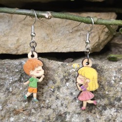 BO Fantaisie 3,1cm - Enfants amoureux kawaii _ version 1