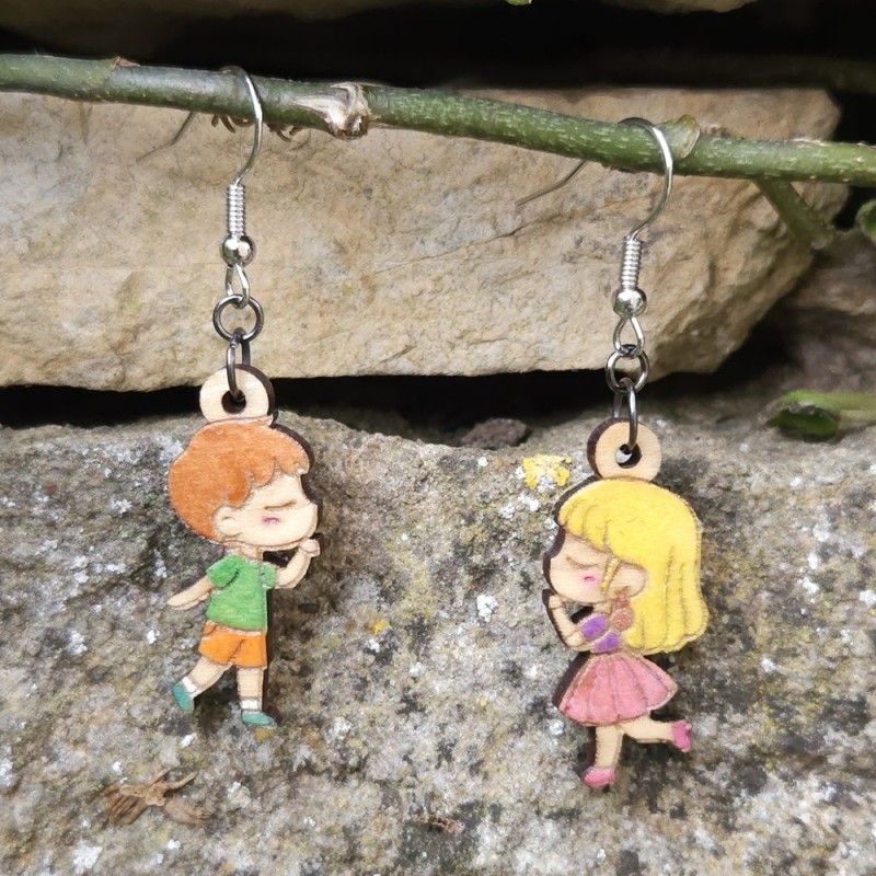 BO Fantaisie 3,1cm - Enfants amoureux kawaii _ version 1