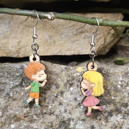 BO Fantaisie 3,1cm - Enfants amoureux kawaii _ version 1