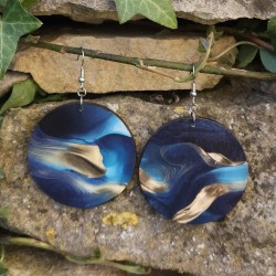 BO Rondes 5cm - Bleus et ocre