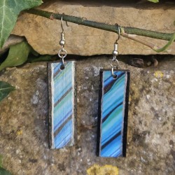 BO Rect. 4,5x1,9cm - Bleu, vert, noir et argenté