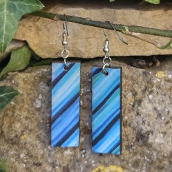 BO Rect. 4,5x1,9cm - Bleu, vert, noir et argenté