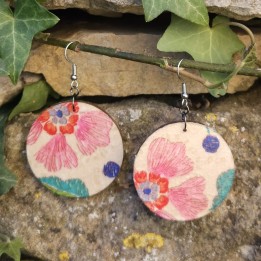 BO Rondes 4cm - Fleurs et de feuilles