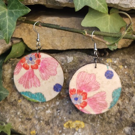 BO Rondes 4cm - Fleurs et de feuilles