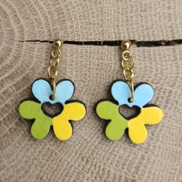 BO trèfles coeurs _ bleu, vert et jaune