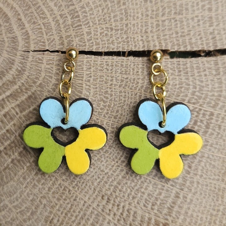BO trèfles coeurs _ bleu, vert et jaune
