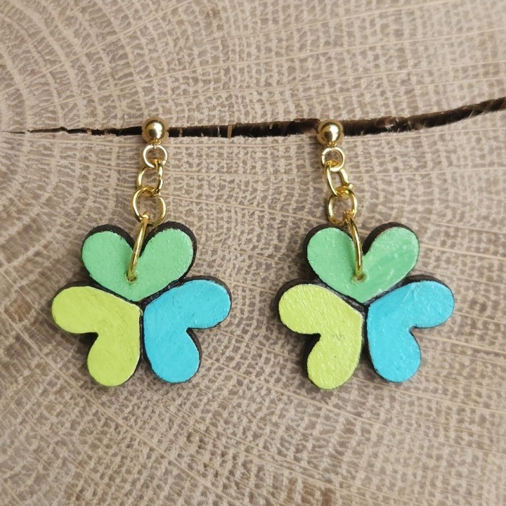 BO trèfles coeurs _ bleu et vert